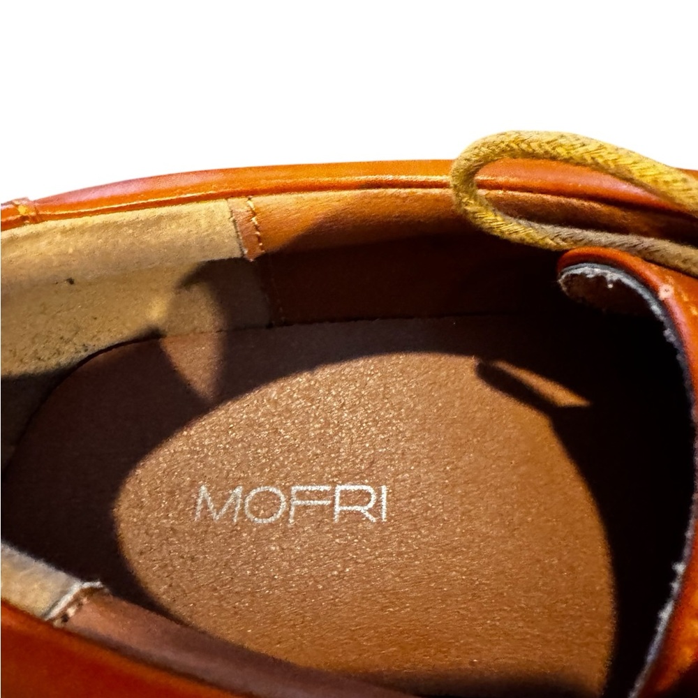 Mofri Men's Dress Shoe Size 12 Cognac Casual Formal Oxford Style Waterproof - Picture 8 of 11